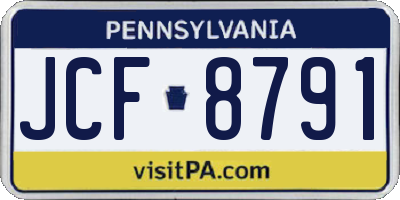 PA license plate JCF8791