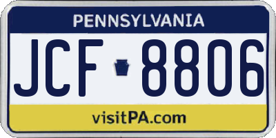 PA license plate JCF8806
