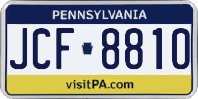 PA license plate JCF8810