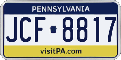 PA license plate JCF8817