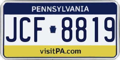 PA license plate JCF8819