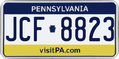 PA license plate JCF8823