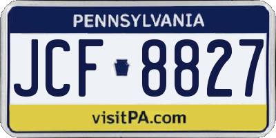PA license plate JCF8827