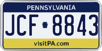 PA license plate JCF8843