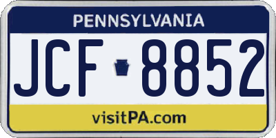 PA license plate JCF8852