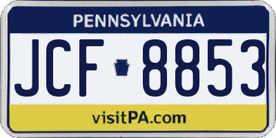 PA license plate JCF8853