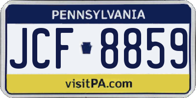 PA license plate JCF8859