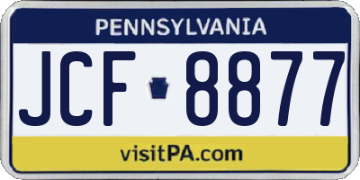 PA license plate JCF8877