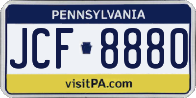 PA license plate JCF8880