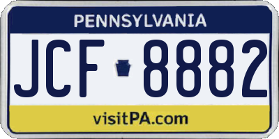 PA license plate JCF8882