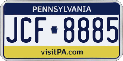 PA license plate JCF8885
