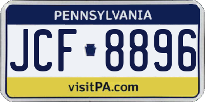 PA license plate JCF8896