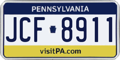 PA license plate JCF8911