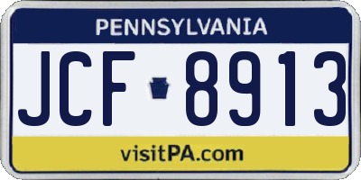 PA license plate JCF8913