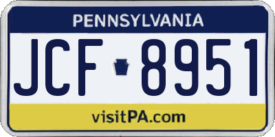 PA license plate JCF8951