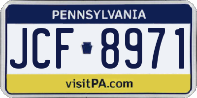 PA license plate JCF8971