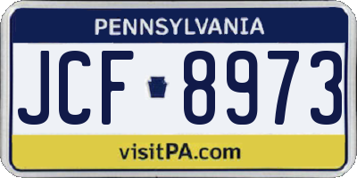 PA license plate JCF8973