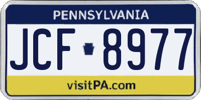 PA license plate JCF8977