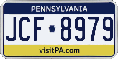 PA license plate JCF8979