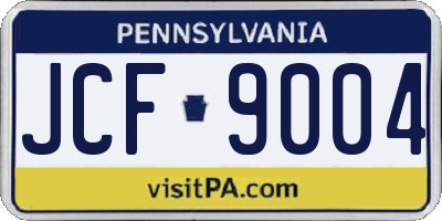 PA license plate JCF9004