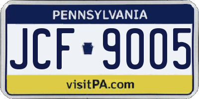 PA license plate JCF9005