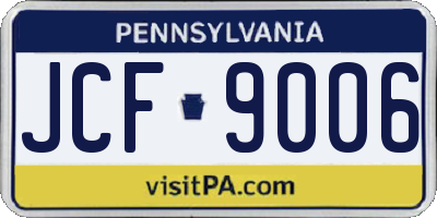 PA license plate JCF9006