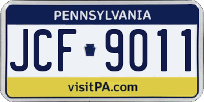 PA license plate JCF9011