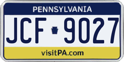 PA license plate JCF9027