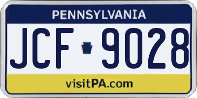 PA license plate JCF9028