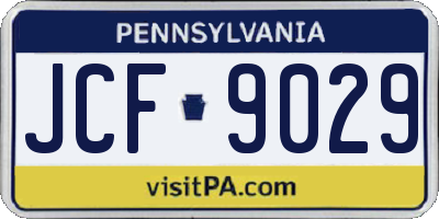 PA license plate JCF9029