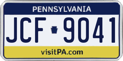 PA license plate JCF9041