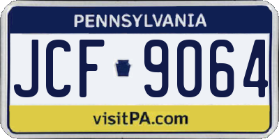 PA license plate JCF9064