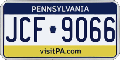 PA license plate JCF9066