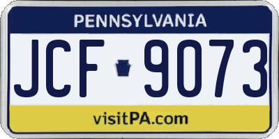 PA license plate JCF9073