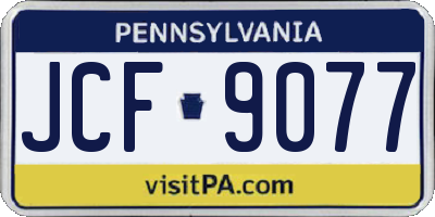 PA license plate JCF9077