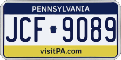PA license plate JCF9089
