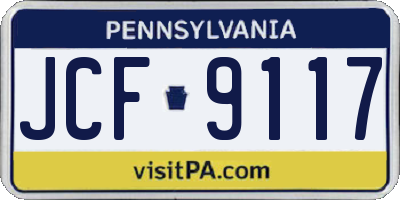 PA license plate JCF9117