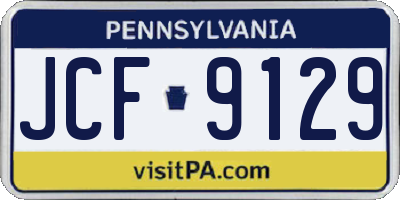 PA license plate JCF9129