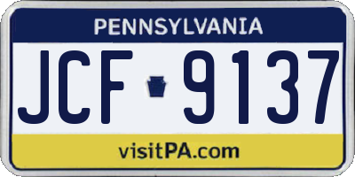 PA license plate JCF9137