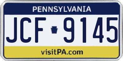 PA license plate JCF9145
