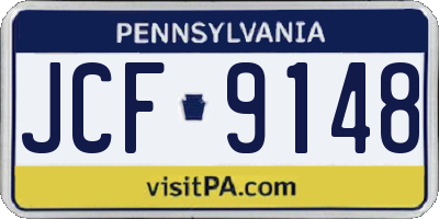 PA license plate JCF9148