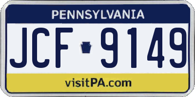 PA license plate JCF9149