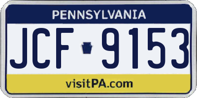 PA license plate JCF9153