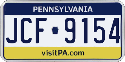 PA license plate JCF9154