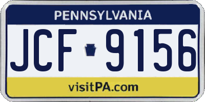 PA license plate JCF9156