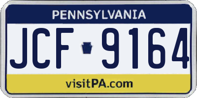 PA license plate JCF9164