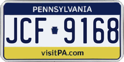 PA license plate JCF9168