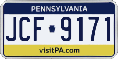 PA license plate JCF9171