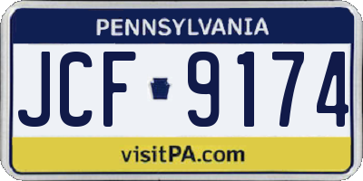 PA license plate JCF9174