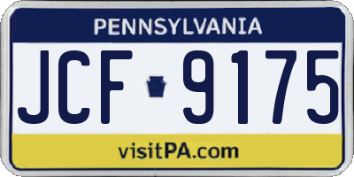 PA license plate JCF9175